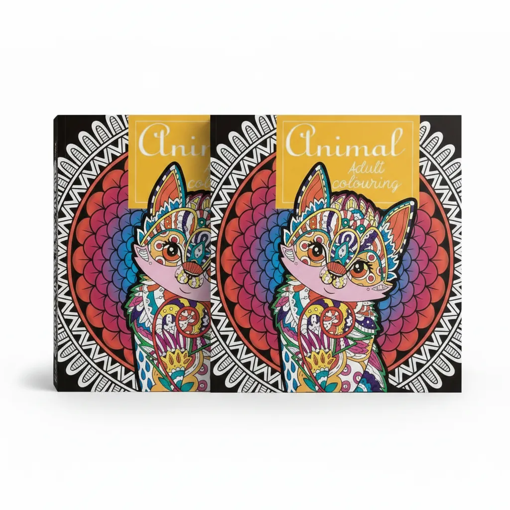 Creative Haven Adult Colouring Book - 50 Animal Designs & Mandalas - 2 Pack