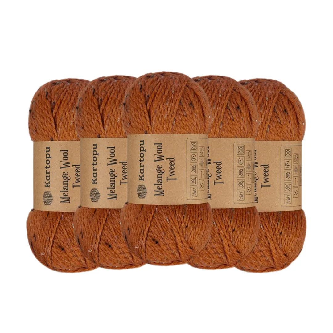 Kartopu - Melange Tweed (Pack of 5 x 100g) - Burnt Orange - M1384