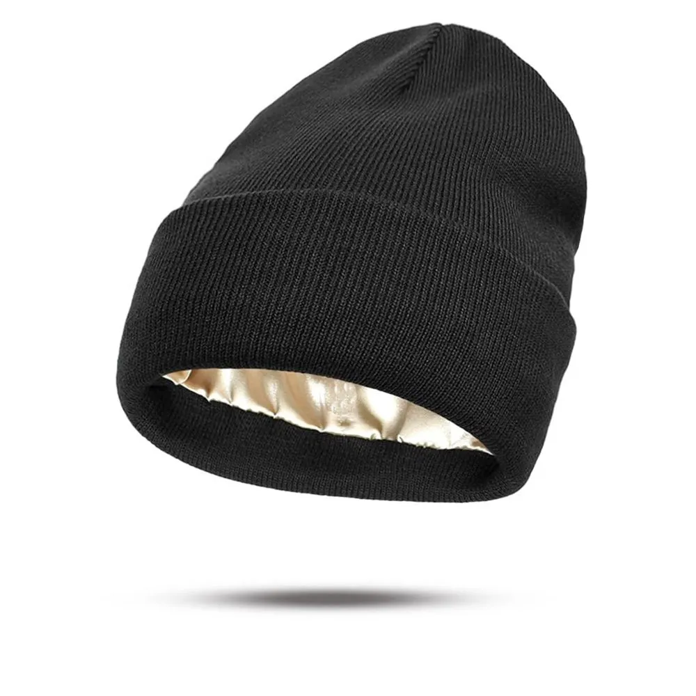 Women's Warm & Windproof Knitted Hat - Protects Your Hairstyle - Black
