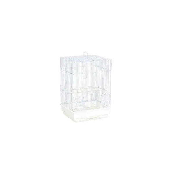 Flat Top Bird Cage with Feeding Cups and Perches (35cm x 28cm x 46cm)