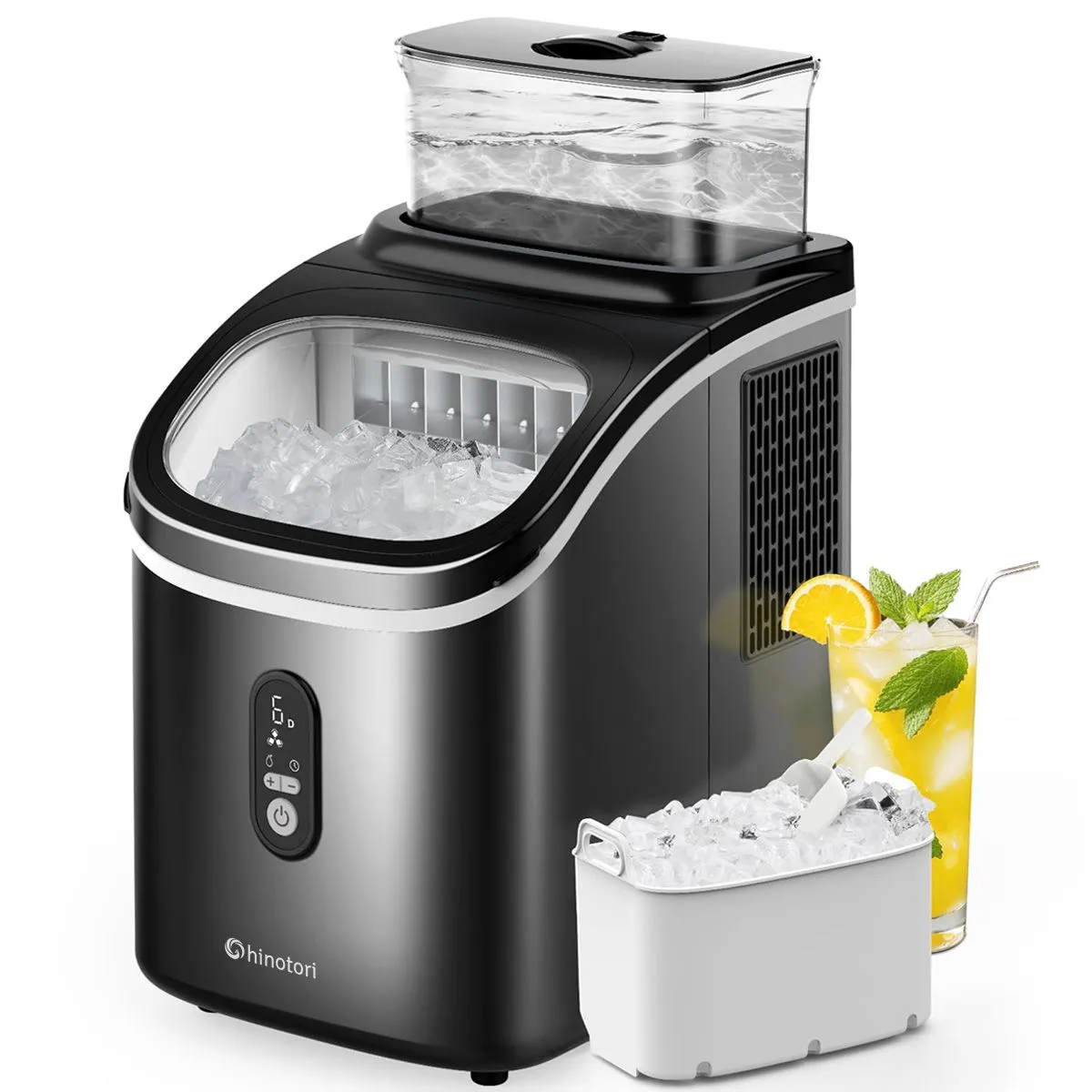 Countertop Ice Maker Machine 15kg/24Hrs 3 Water Adding Modes Self-Cleaning