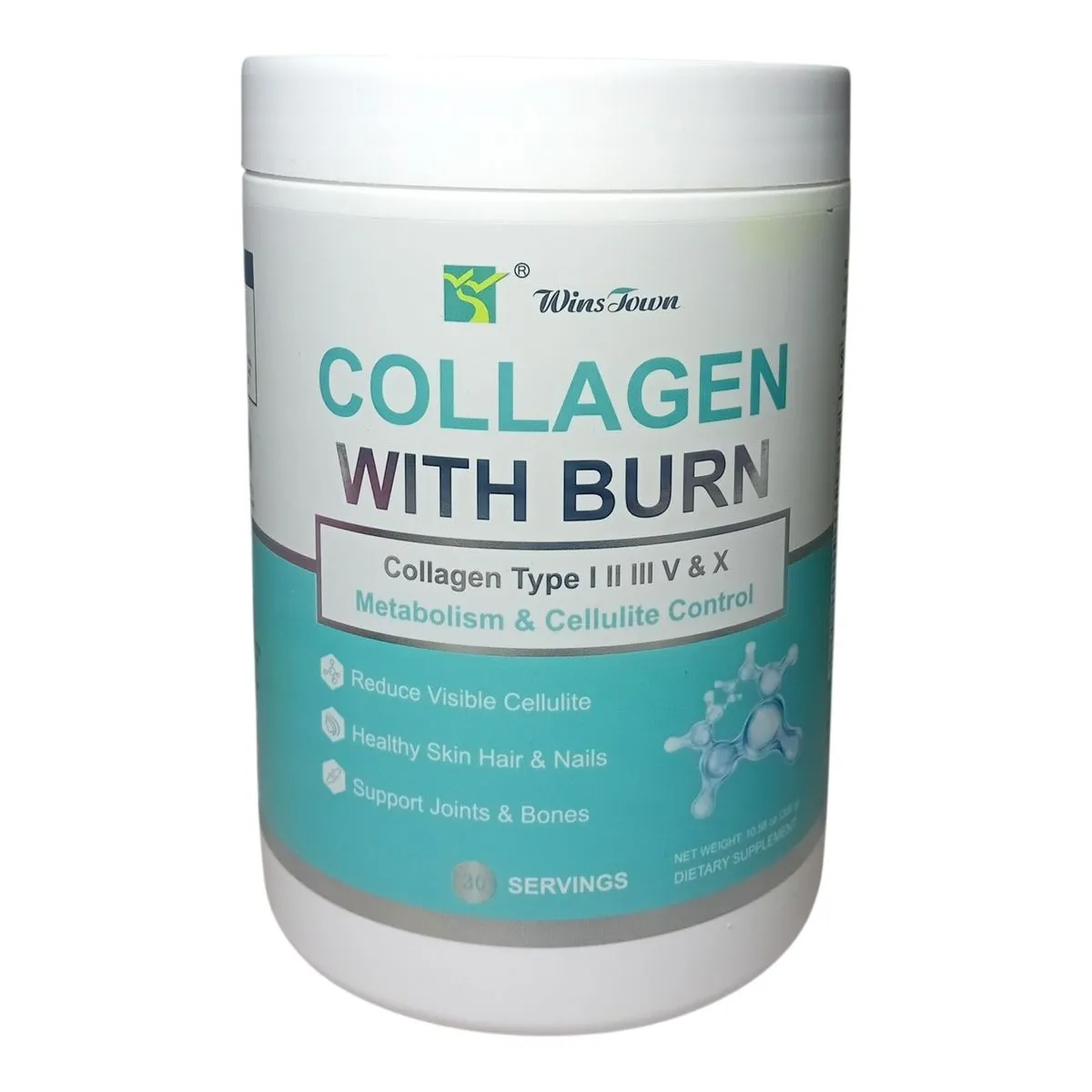 WinsTown Collagen Burn Powder 300g - Multi Collagen with Vitamin C