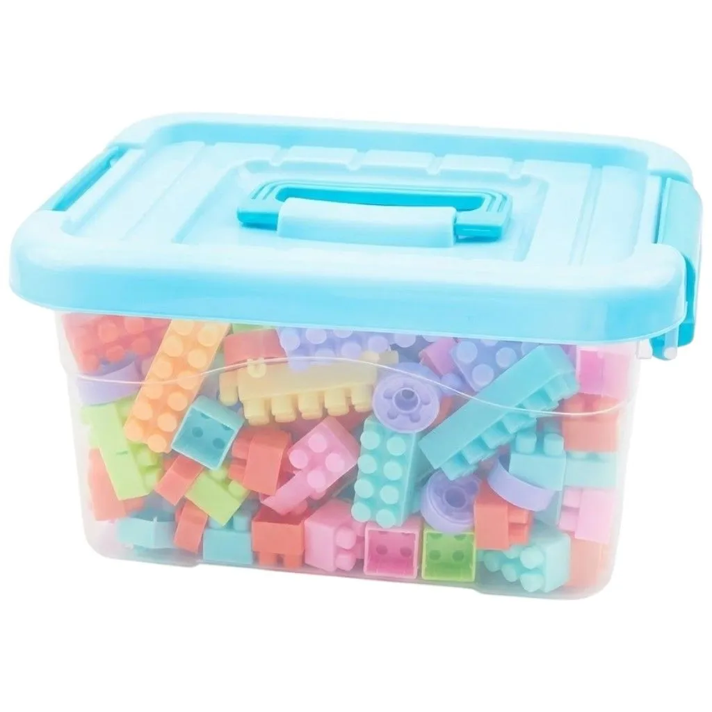 Macaron Building Bricks Set With Storage Container - Multi-Colour