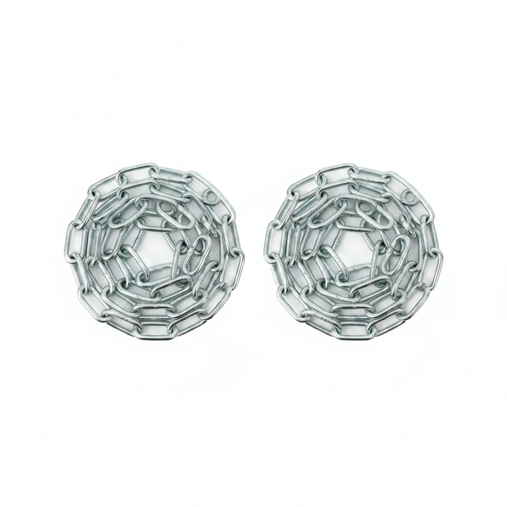Krafft 6mm Electro Galvanised Chain - 1m Durable Steel Link - 2 Pack