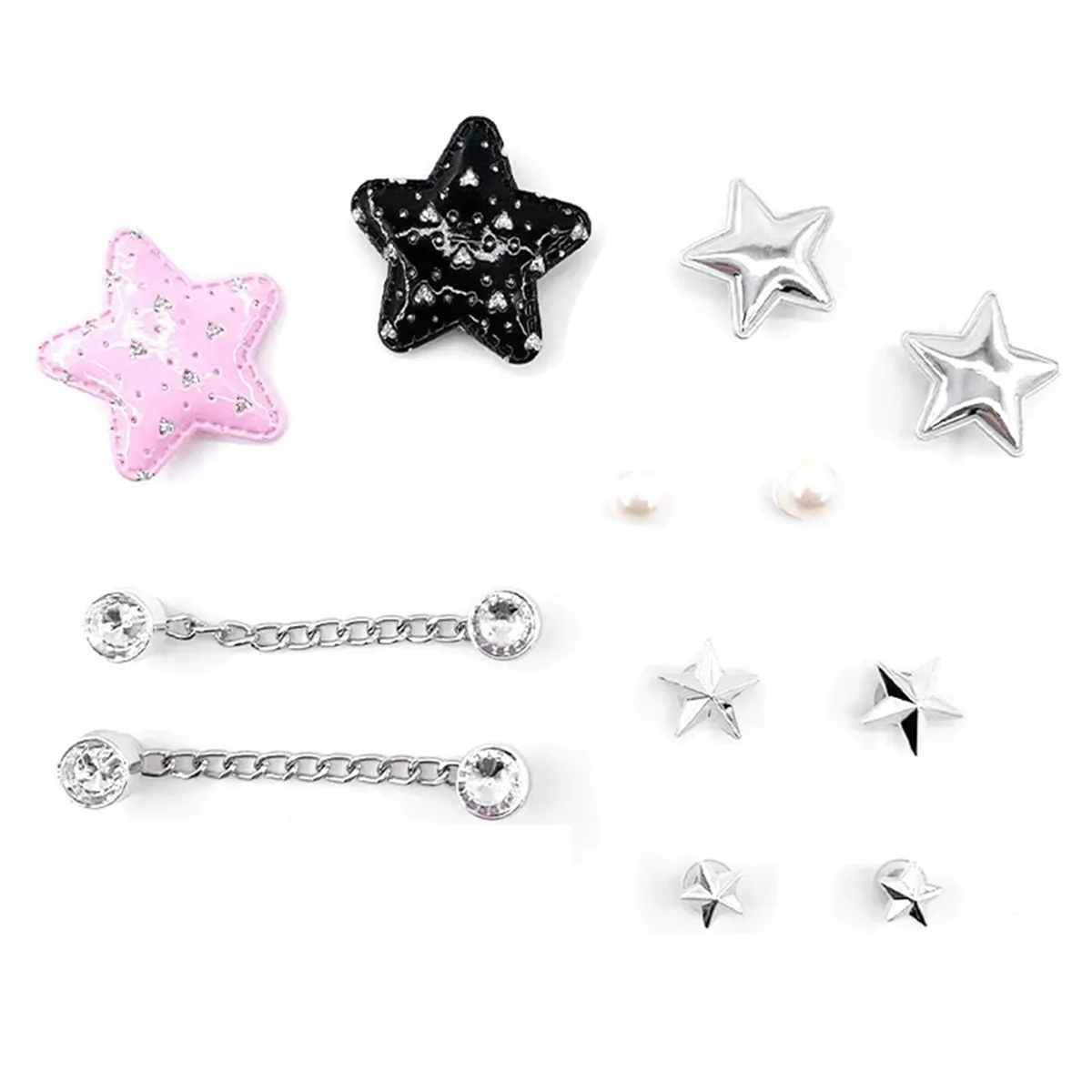 Shoe Charms Diy Star Chain Detachable Decoration Buckle- 12 Piece