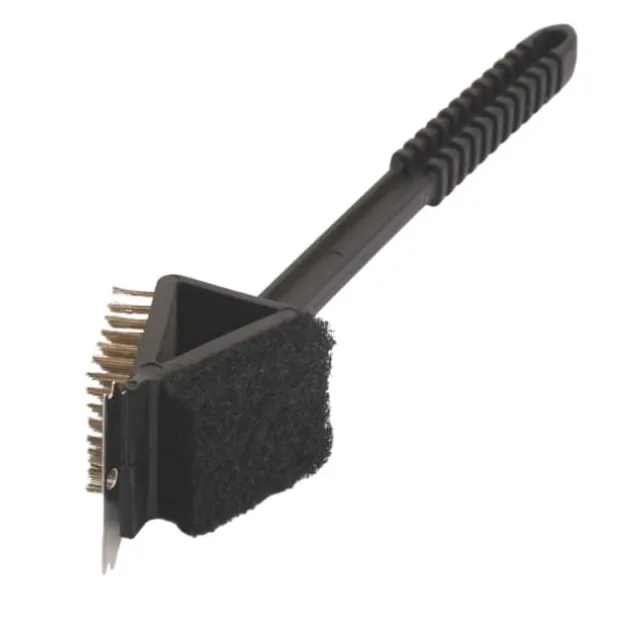 Braai Brush/Grill Cleaner 36cm 3-in-1 Scourer Black