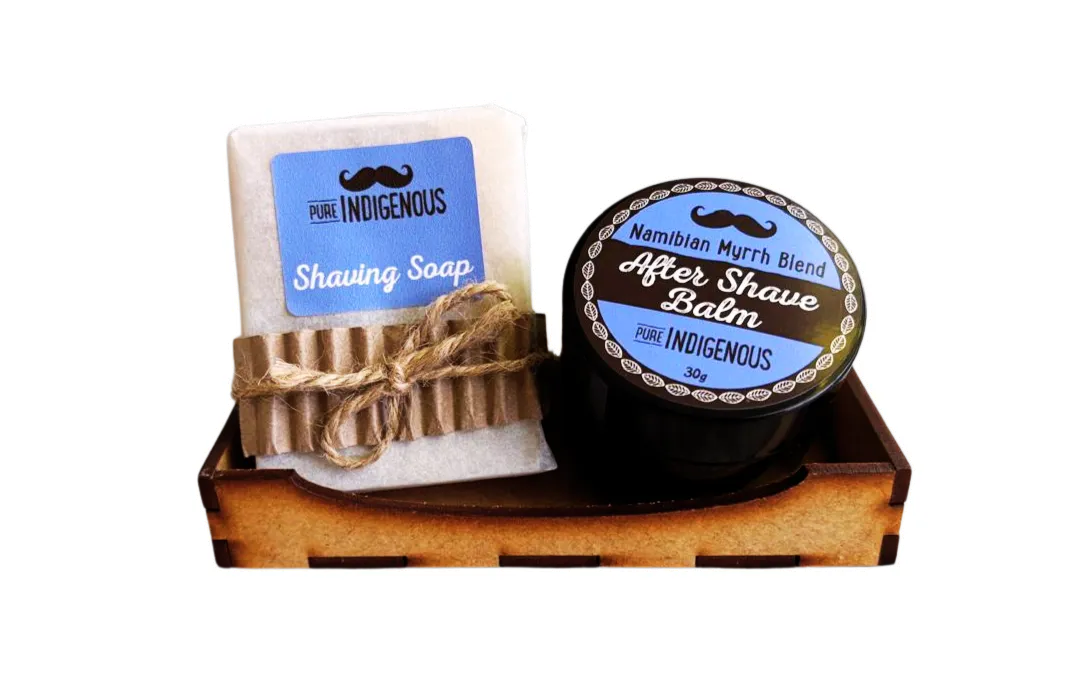 Pure Indigenous Natural Shea Butter Shaving Soap & Balm Kit for Men
