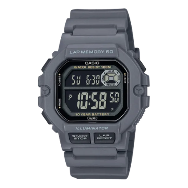Casio WS-1400H-8BVDF Runners Watch-100m Water Resistant-10-Yr Battery