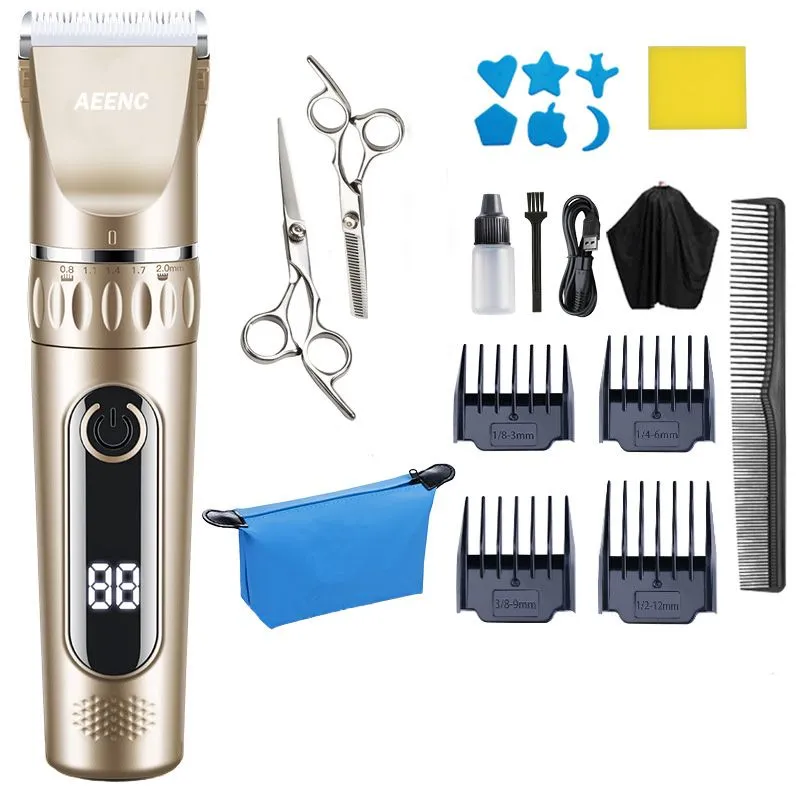 Men's Electric Hair Clipper,Clipper Set With LED Display, 2-Speed 20 parts