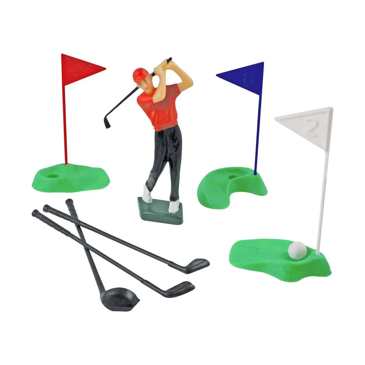 PME Golf Set Cake Topper Decor Golfer Player Holes Greens Flags Clubs Balls