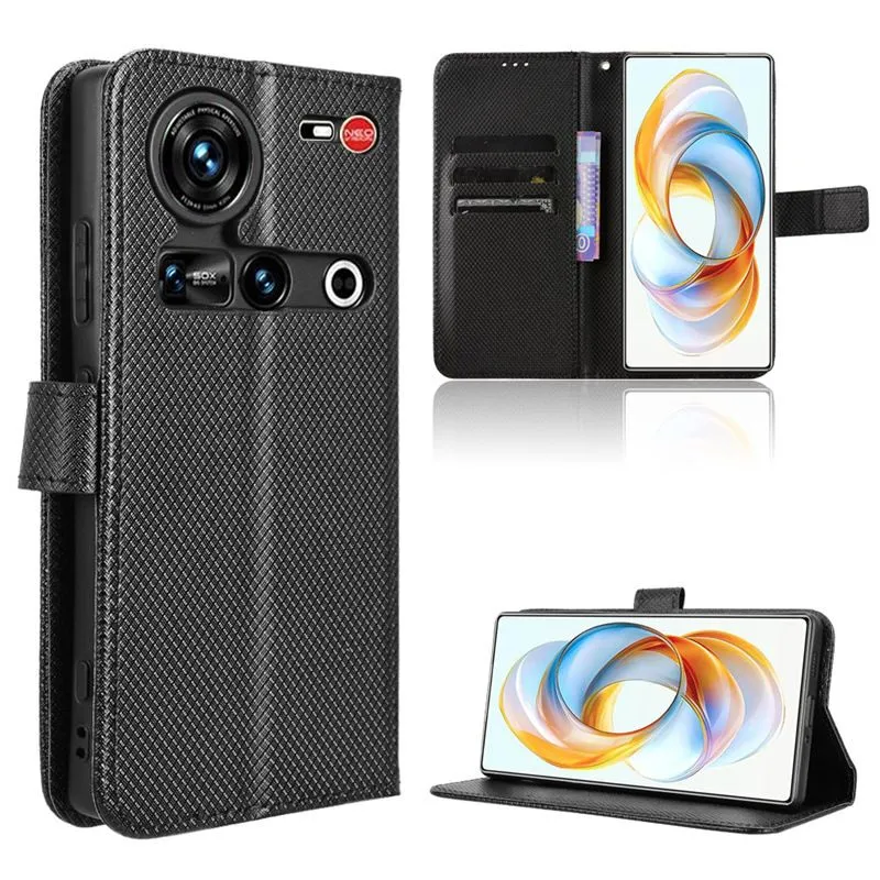 Flip Cases For ZTE nubia Z70 Ultra Magnetic Buckle Shockproof Wallet Cover - Black