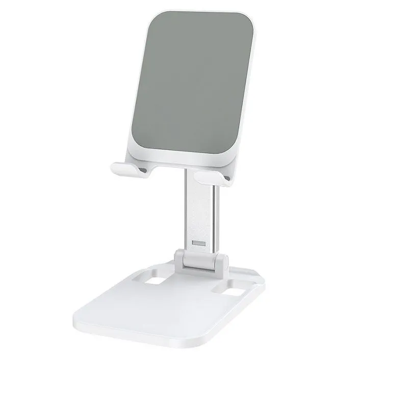Adjustable Folding Aluminum Desktop Stand For Mobile Phones /Tables - White