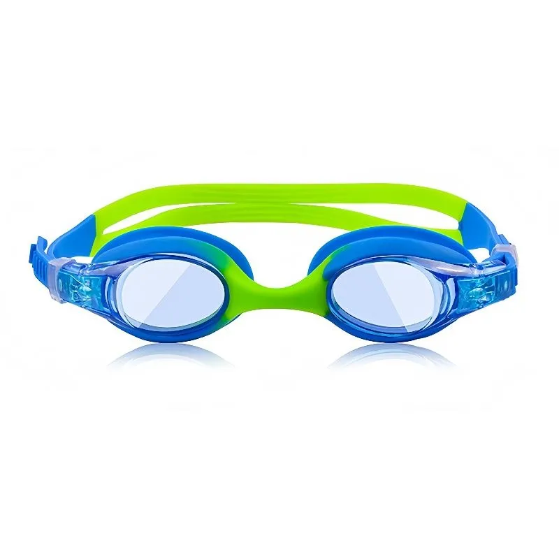 Color Blocking Waterproof and Anti Fog Children's Swimming Goggles - Blue-Green
