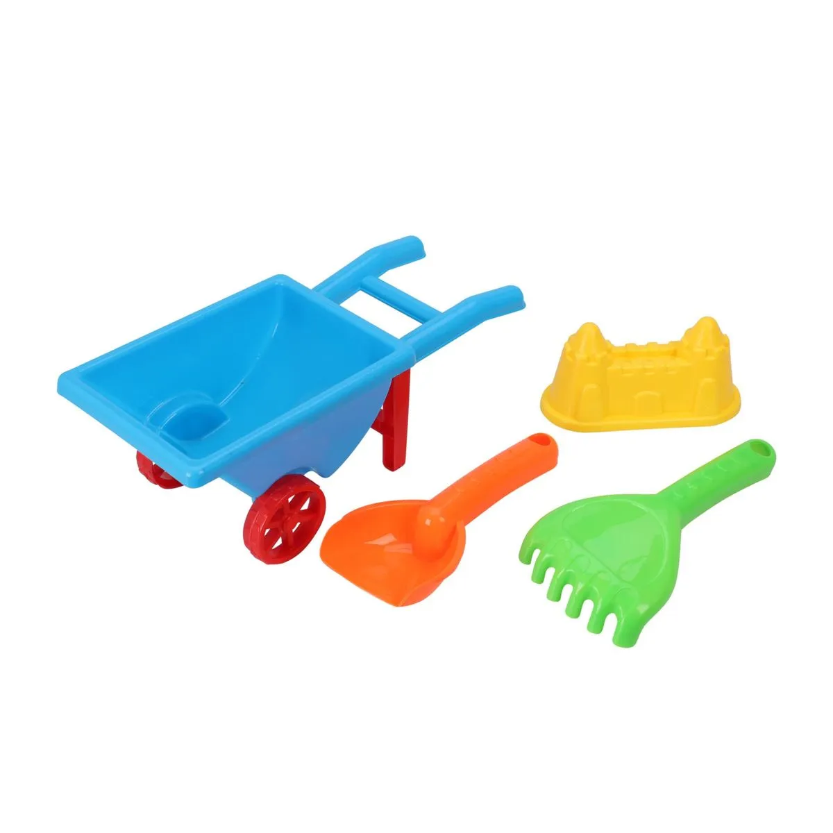 Mini Beach Wheelbarrow Set - 4-Piece Sand Toy Set for Children