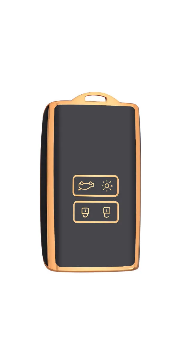 TPU Key Case Compatible with Renault - Black, Gold