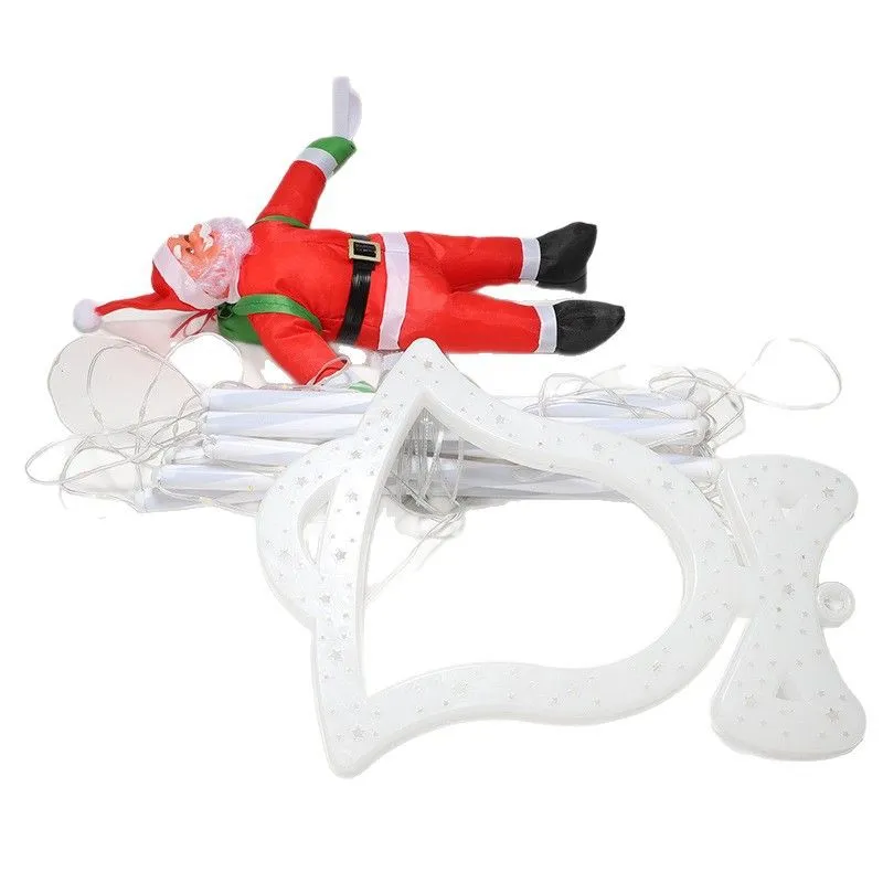 2m colored Santa Claus climbing ladder light