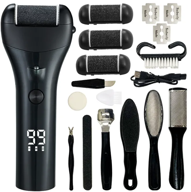 17 Pieces Electric Foot File set Callus Remover for Feet Adjustable Speed