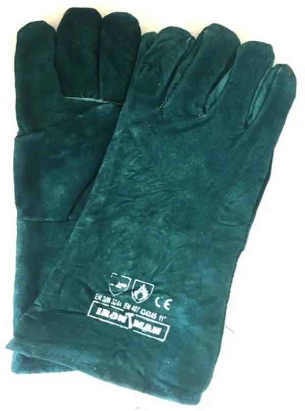 Gloves Leather Green Lined We Lted 8" Cuff L G022