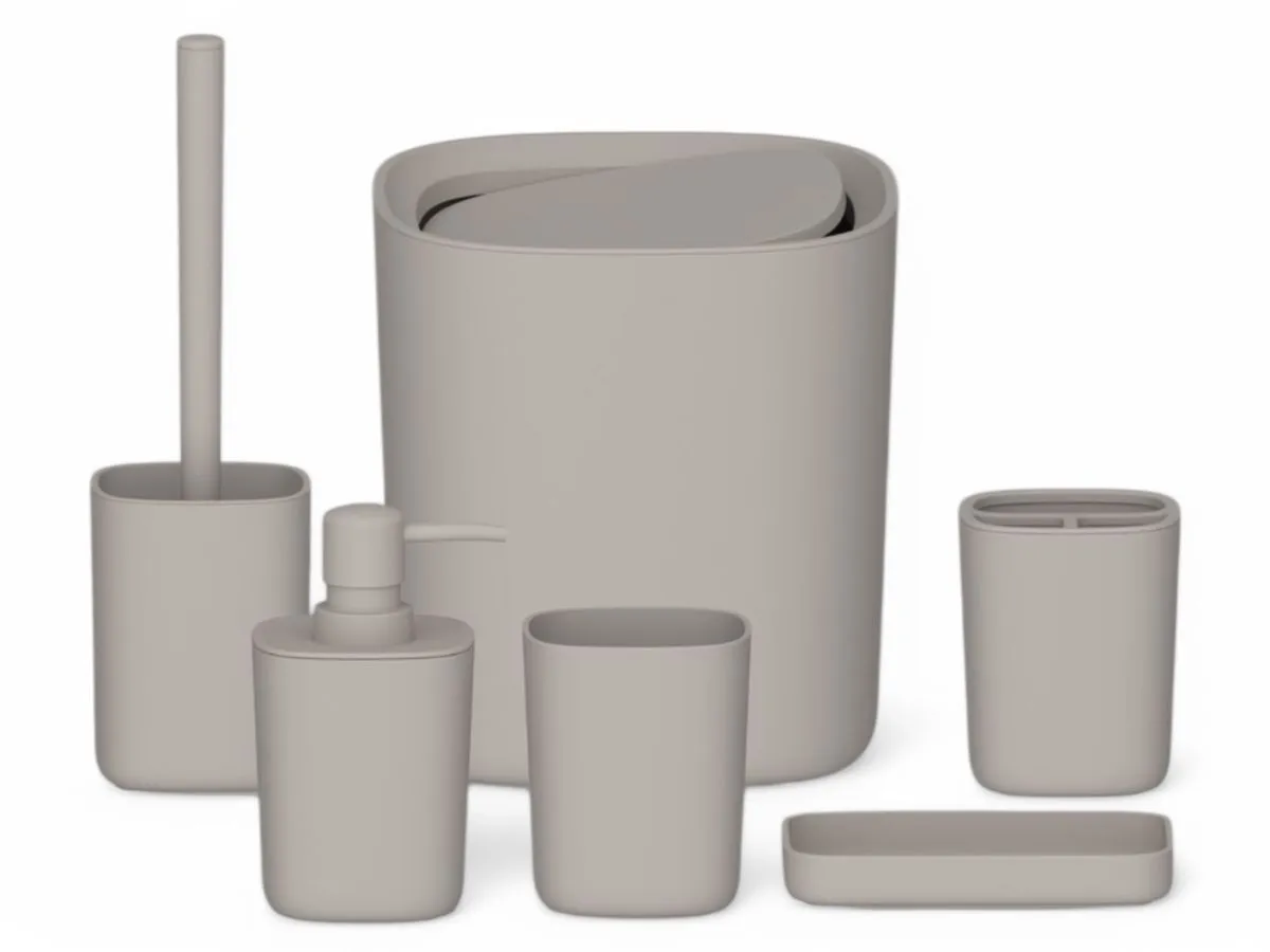 6 Piece Luxury Stone Bathroom Accessories Set