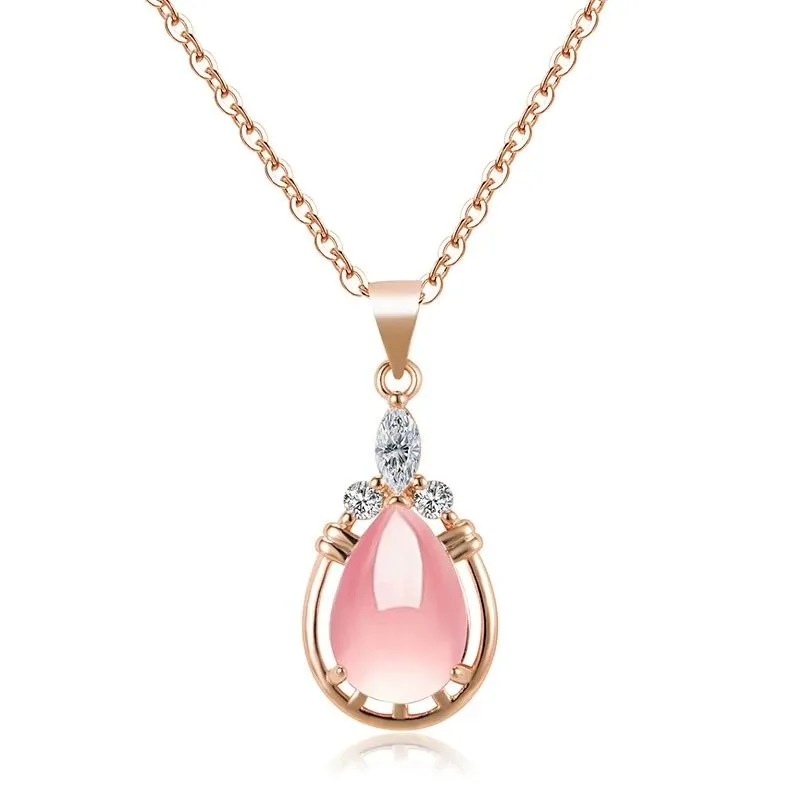 Women, Girls Pink-Gold Copper Pendant Necklaces