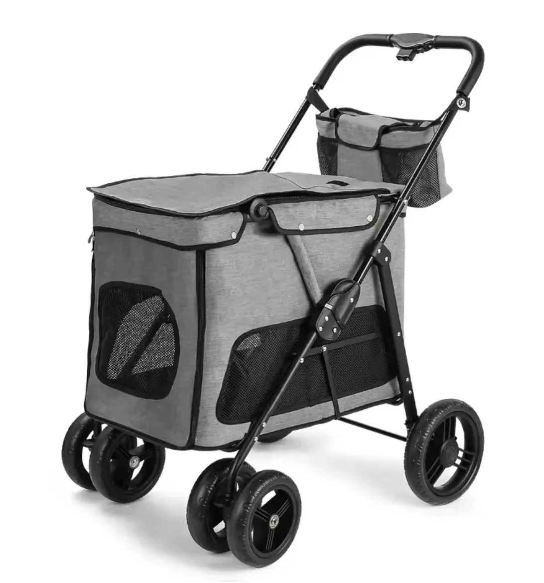 Premium Paws - Large Foldable Dog Stroller - Pet Pram