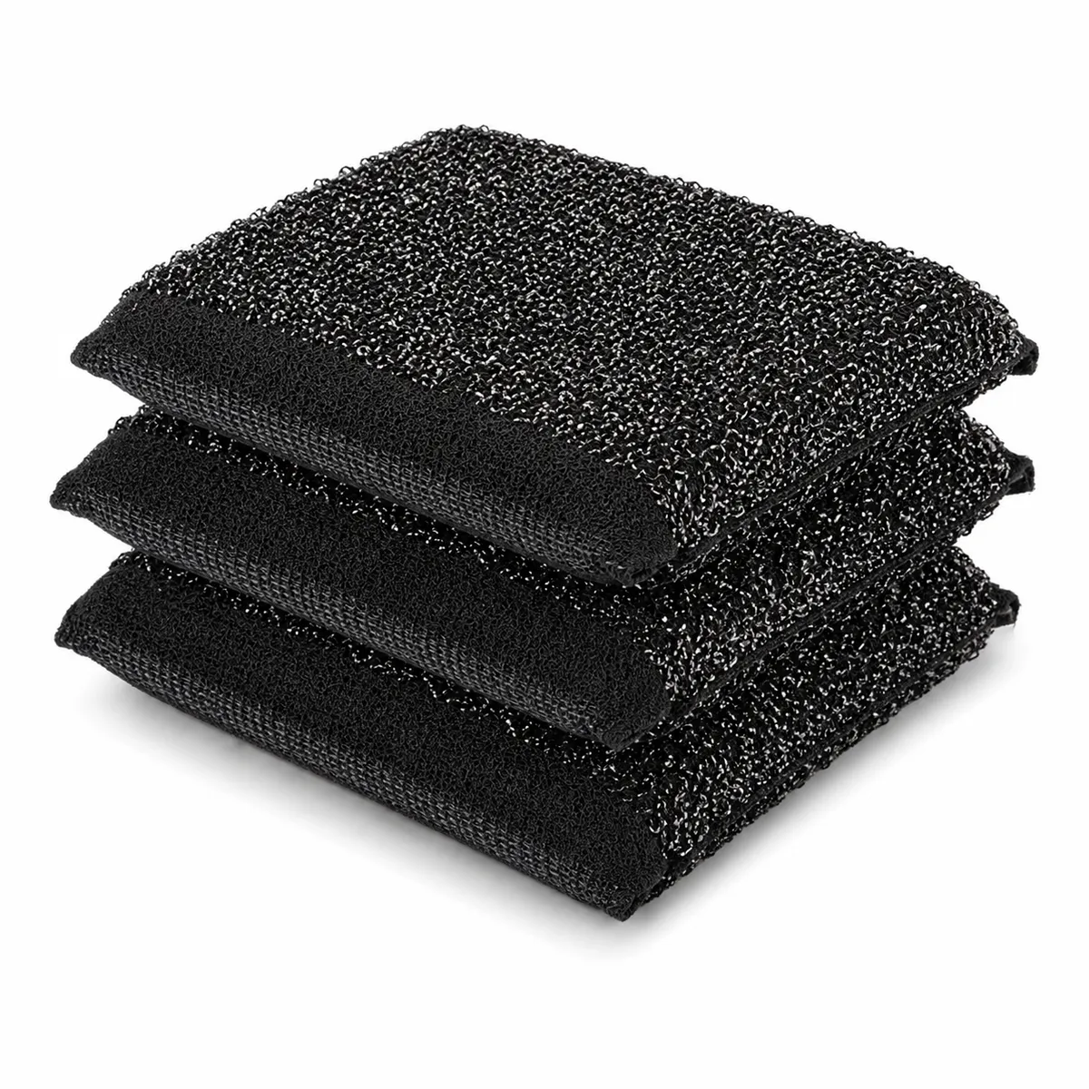 Black Scrubbing Sponge Pads - Pack of 3