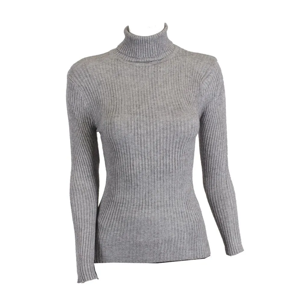 Blackcherry Rib Poloneck - Grey