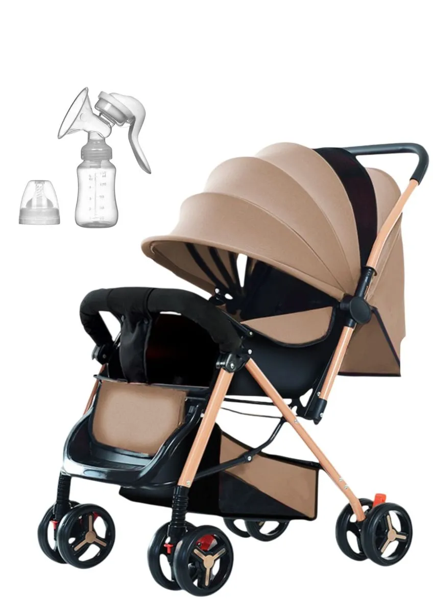BabyPlanet Flagship Lightweight Foldable Stroller + Breast Pump