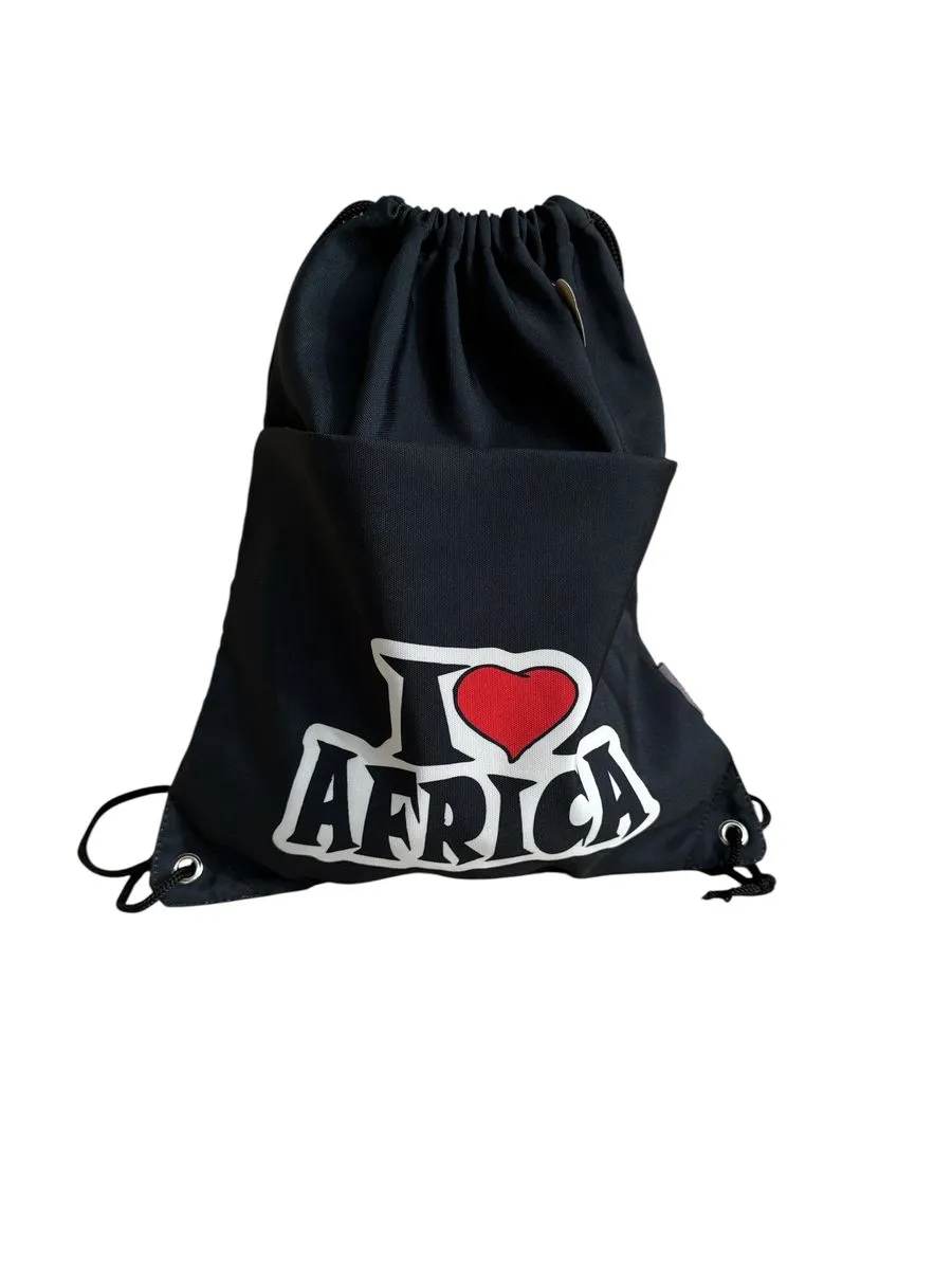 Africa Drawstring Backpack - Stylish & Practical for Your Adventures - Ink blue