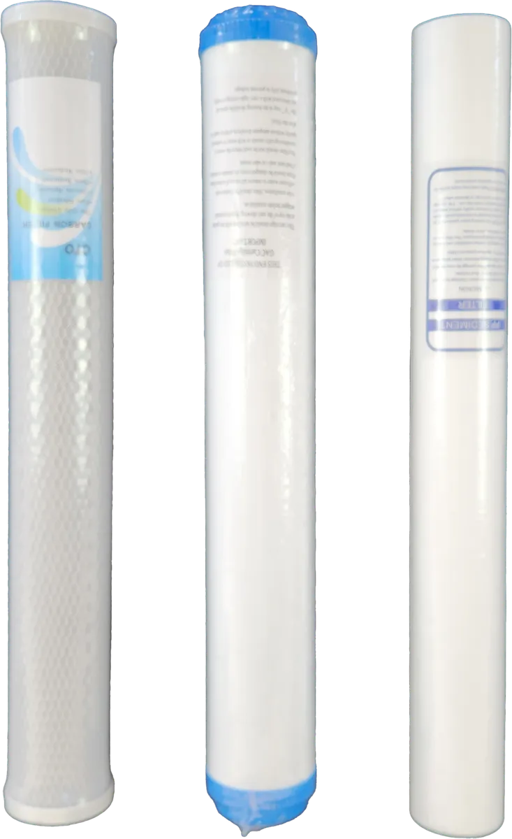 Replacement Set Of 3 Water Filter Cartridges for 20" SLIM Housings