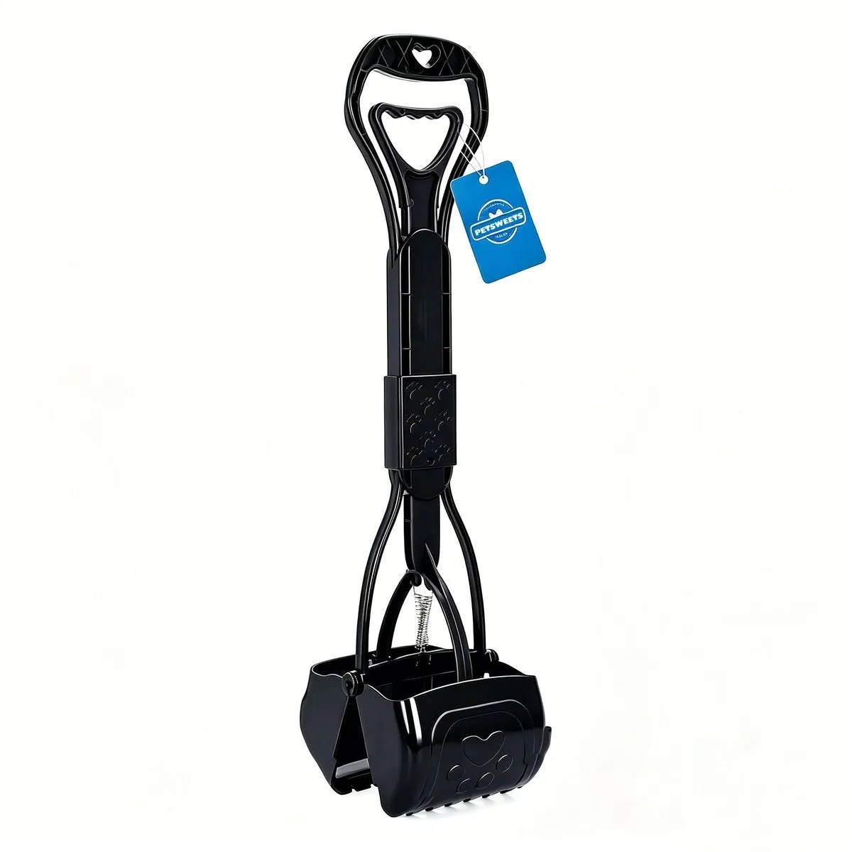 70cm Long Portable Pet Pooper Scooper with Long Handle for Dogs and Cats - Black