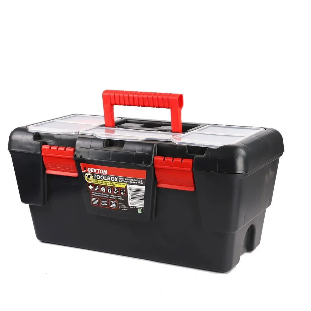 Dekton 19'' Toolbox with Lid Storage & Lift-Out Carry Tray