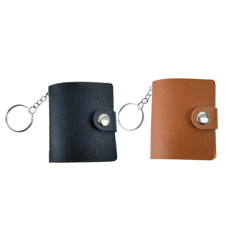 2-Pack Mini Small Photo Album Keychains (Black & Brown)2-Inch Photo Holder