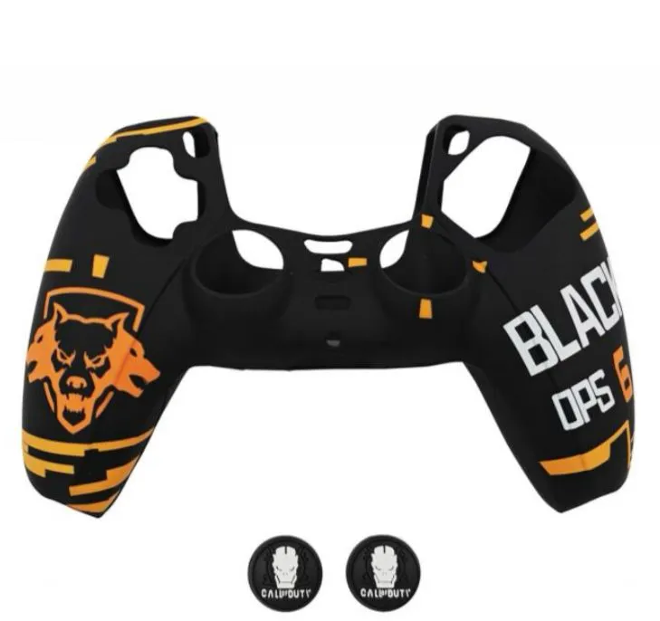 PS5 Silicone Controller Cover + Thumb Grips - 1 Set - COD Black