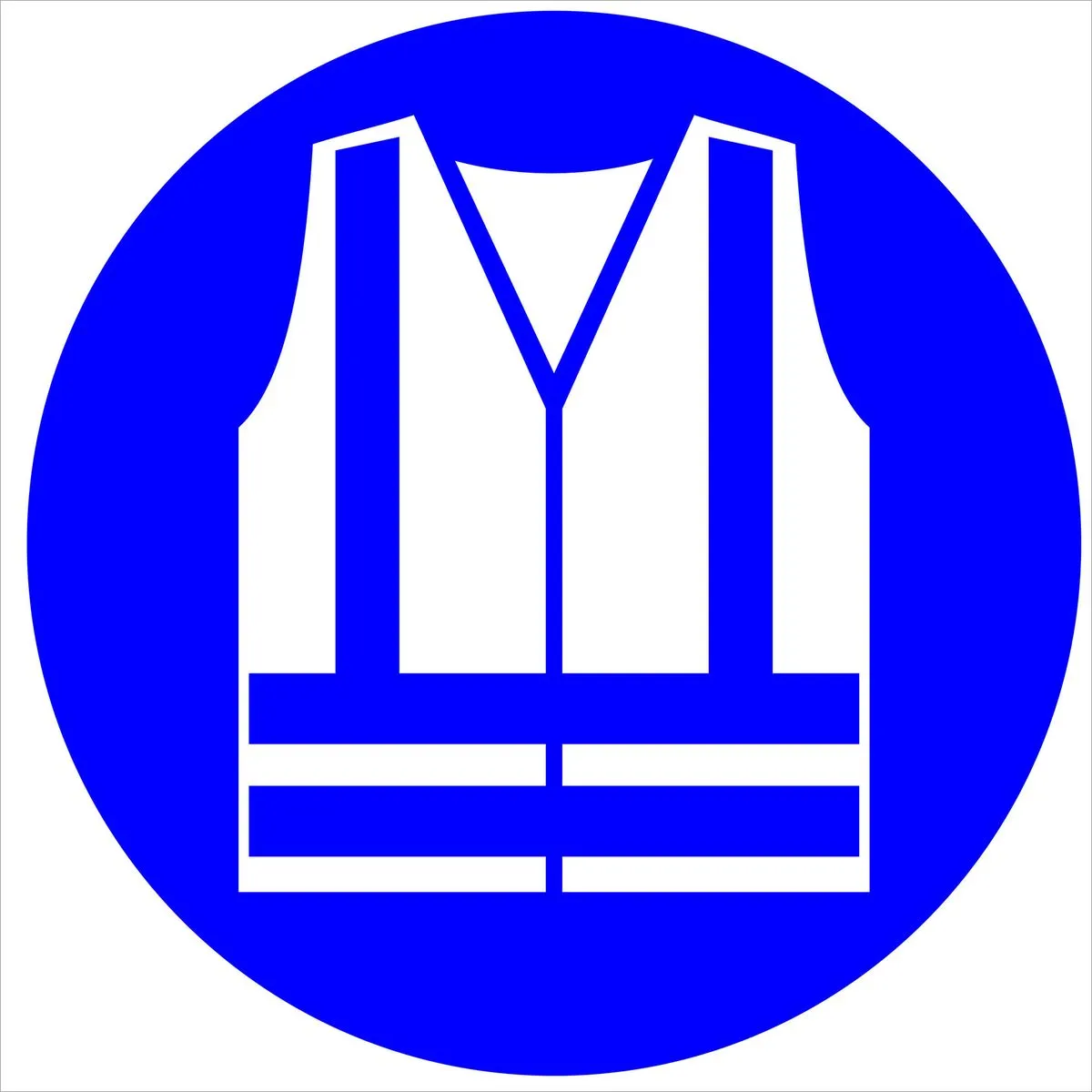 High Visibility Safety Vest Must be worn 19x19cm Sign - 2 Pack
