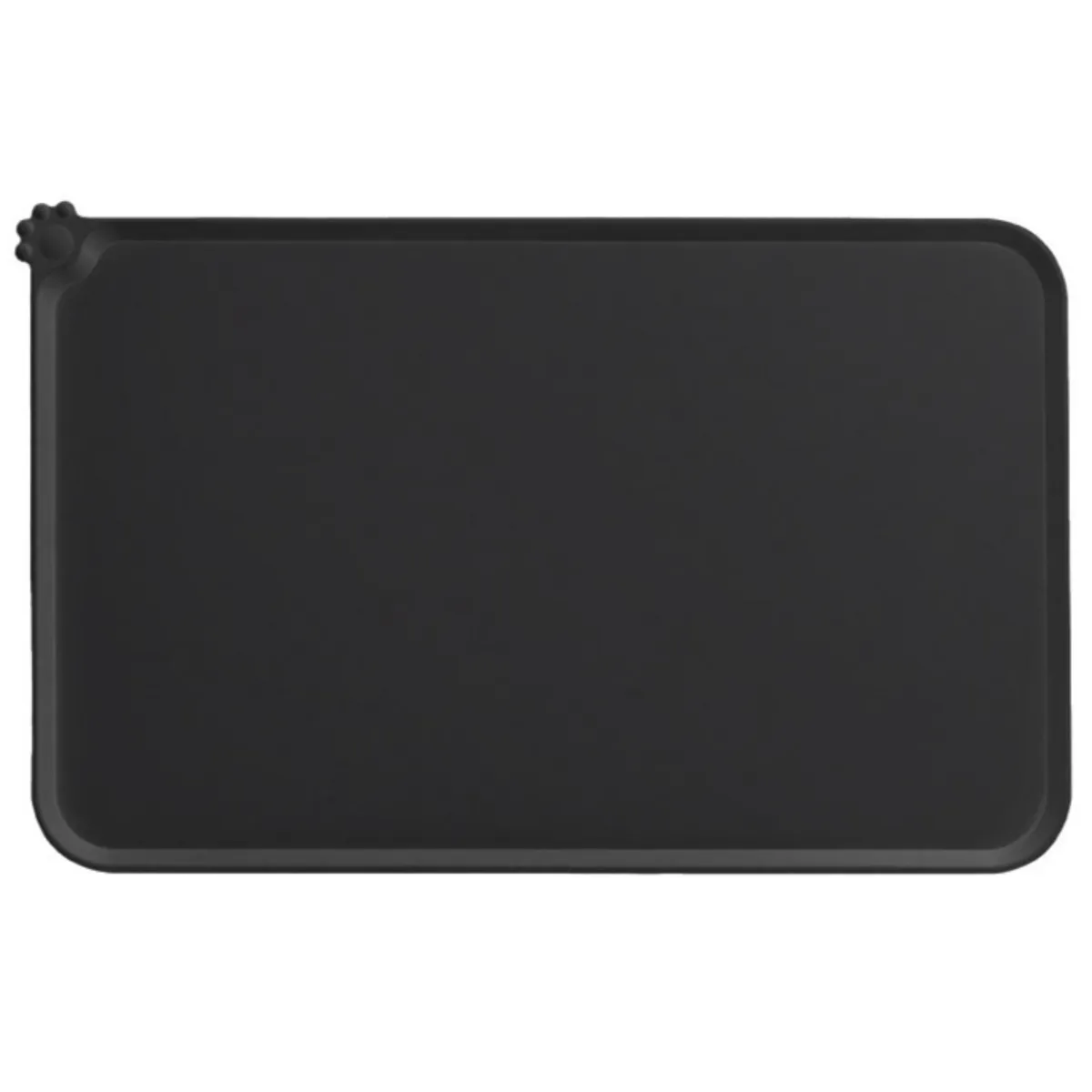 Pet Feeding Mat Pet Food Mat Placemat Non-Slip Silicone Waterproof - Black