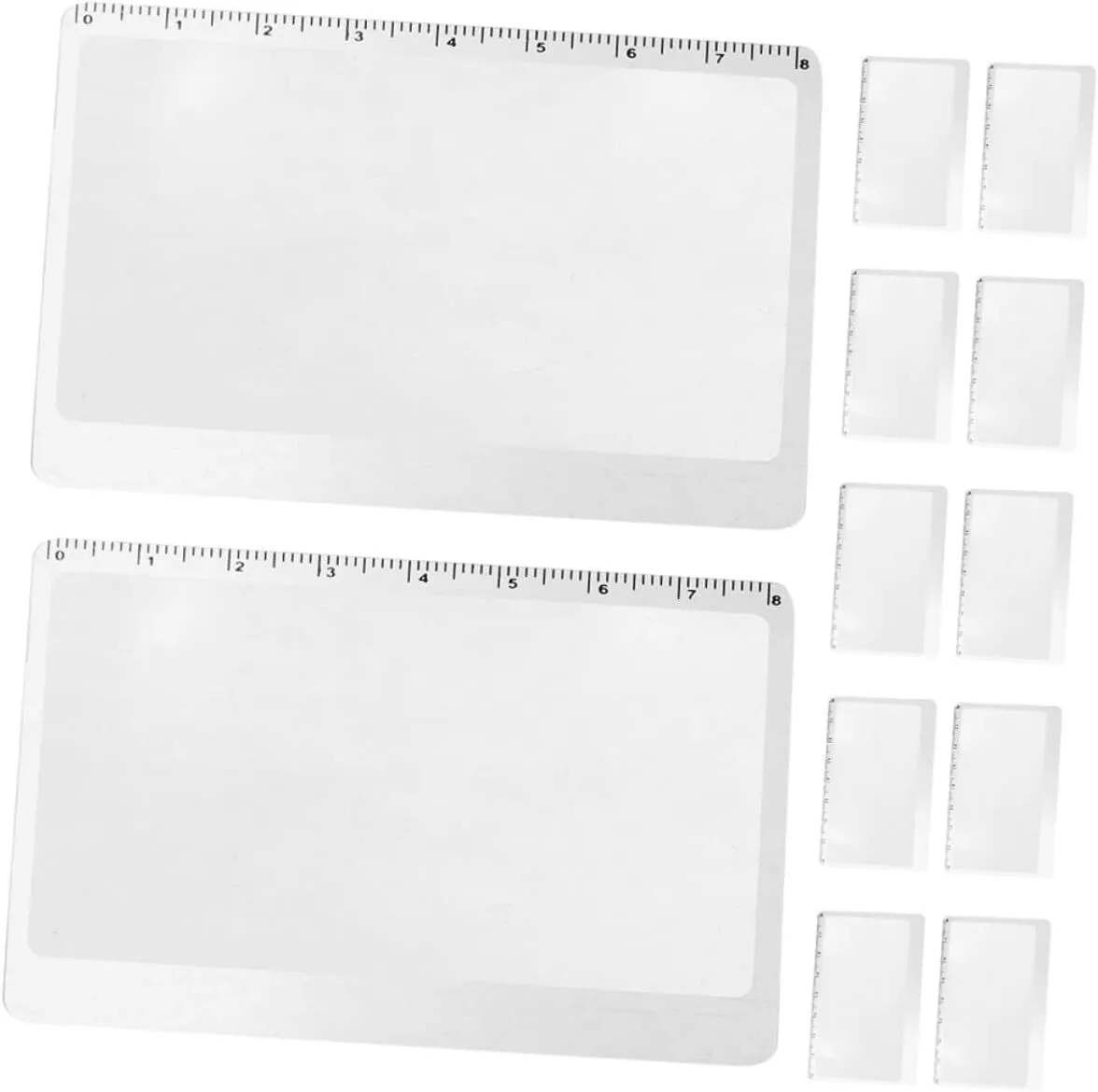12Pieces Ultra-Thin Bookmark with Ruler Portable Reading Magnifier