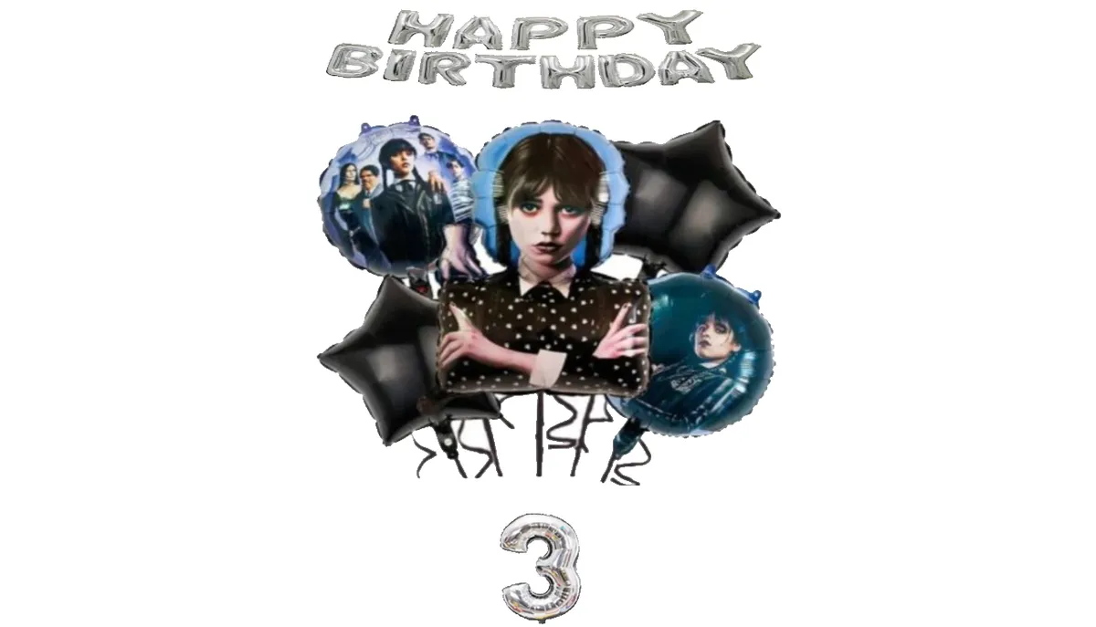 Wednesday Happy Birthday Balloon Set 3 Years