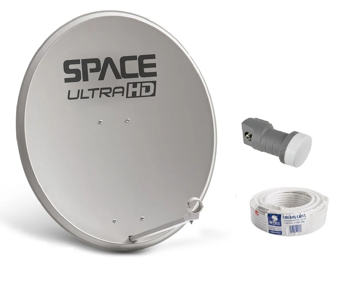 Space TV UltraHD 80cm OffSet Steel Satellite Dish - Single Installation Kit