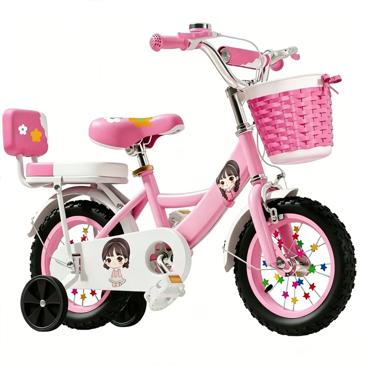 Bicycle with Backrest - Cherry Lemon Pink