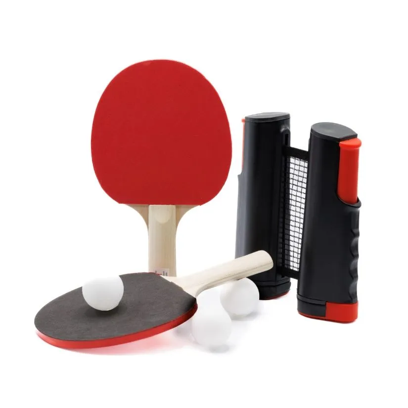 Ping Pong Set with Retractable Net - Complete Portable Table Tennis Net Kit