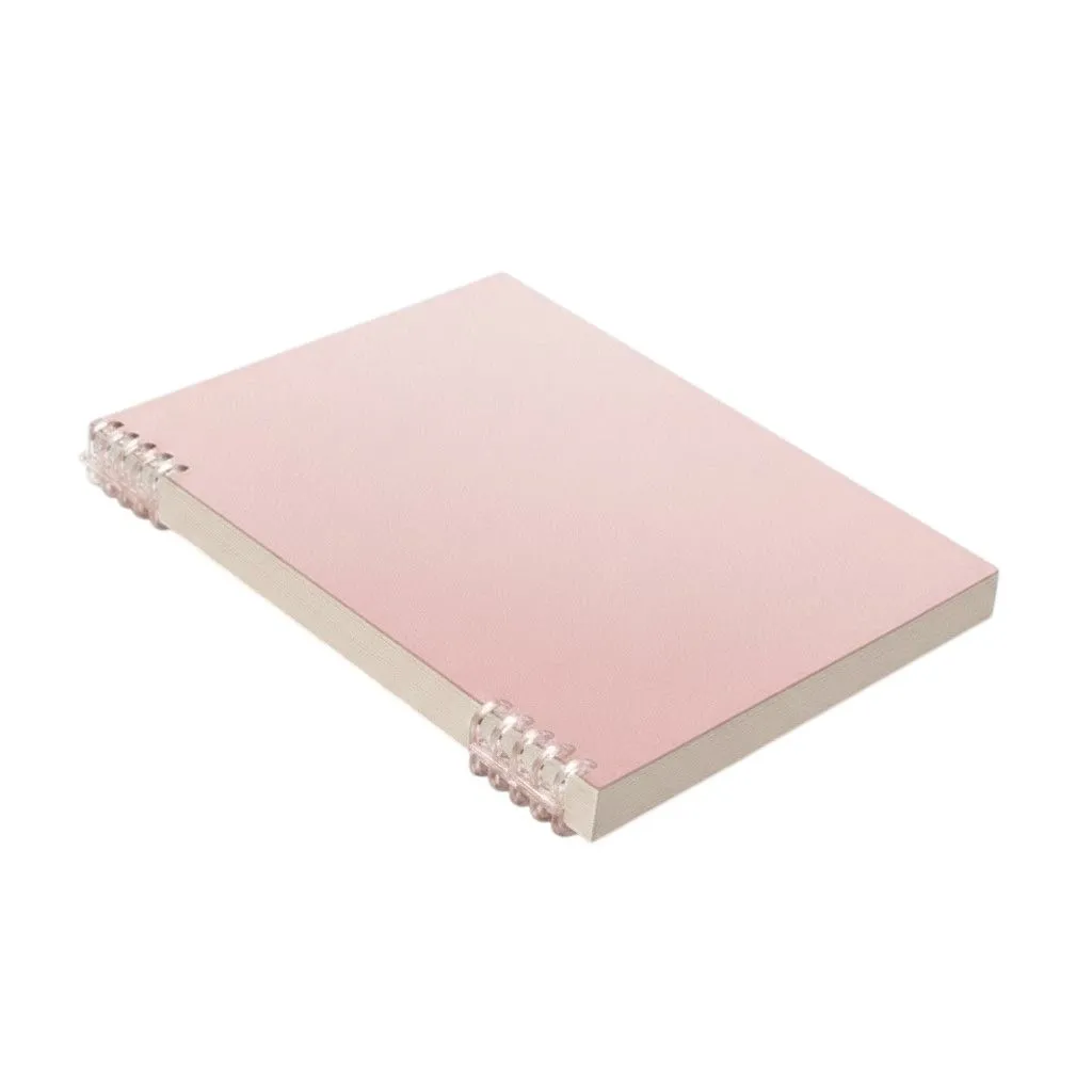 A5 Blank Notebook With Spiral Binder - Soft Pink