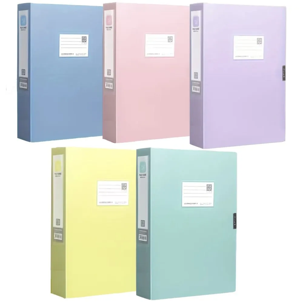 Stationery Office Thick Plastic A4 Document Holder File (2cm) Set of 5