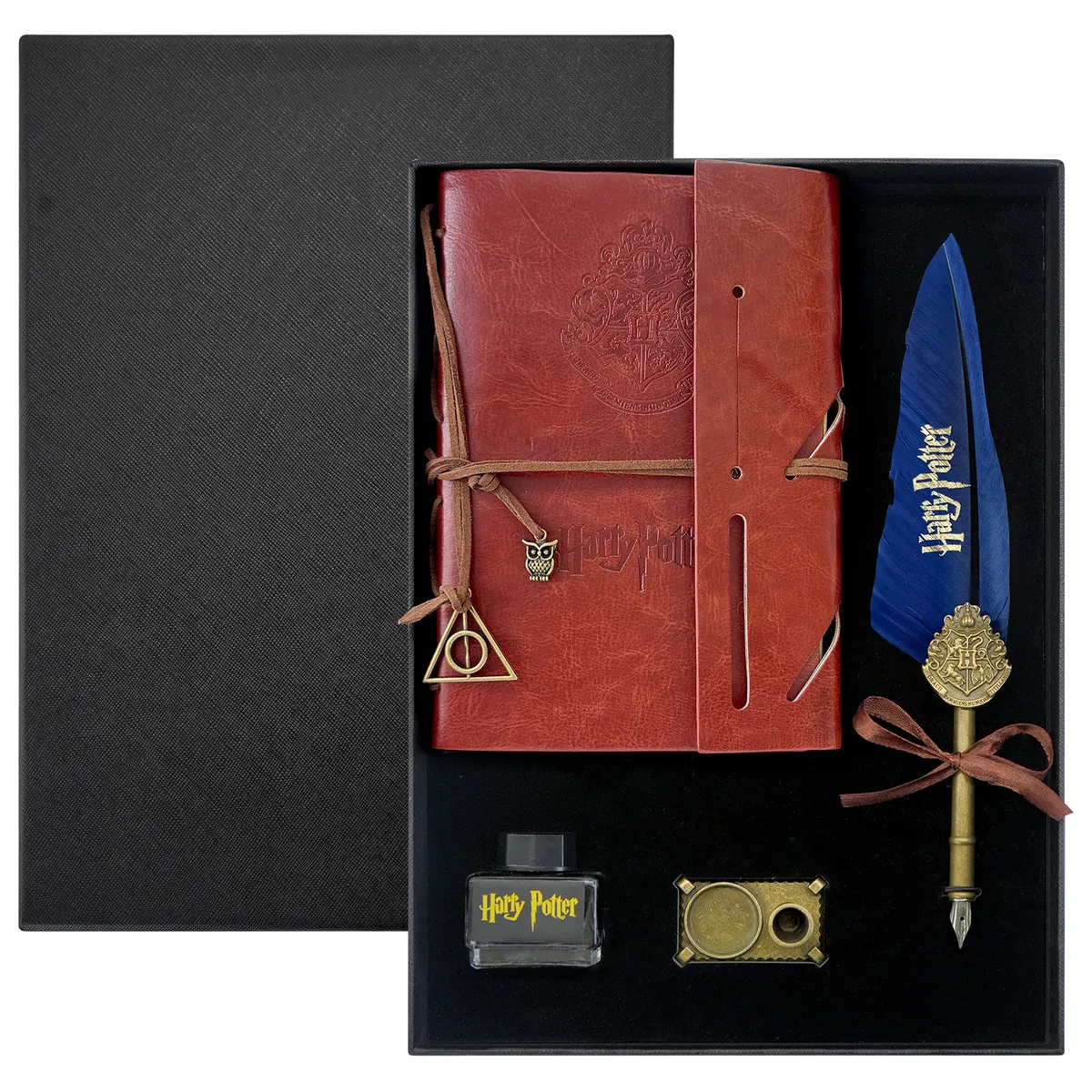 4PK Notebook Ink Feather Pen Set Dip Pen Set Vintage Antique Gift Box - Blue