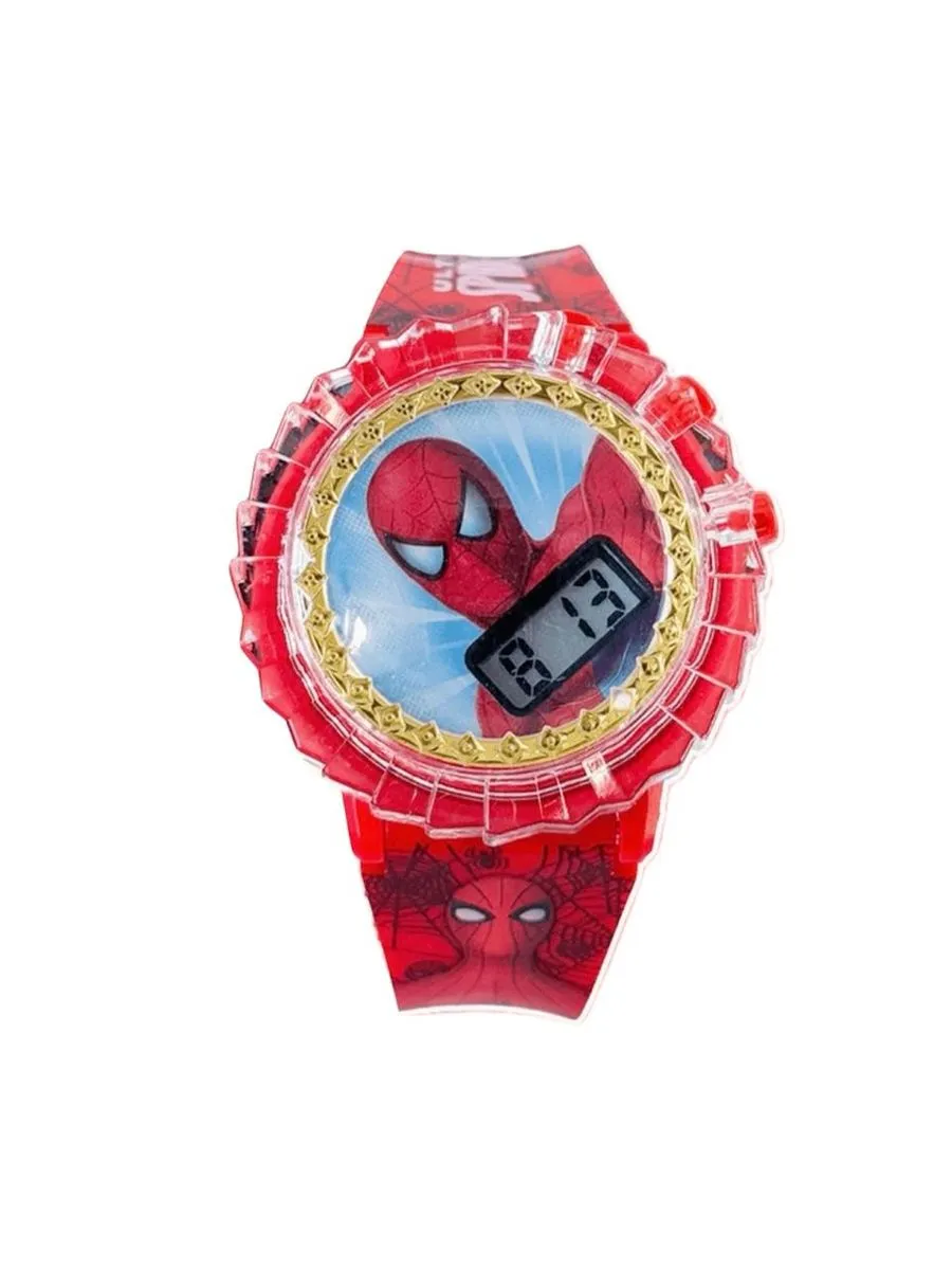 Marvel Superhero Cartoon Electronic Watch For Teens, Rotating Dial Design
