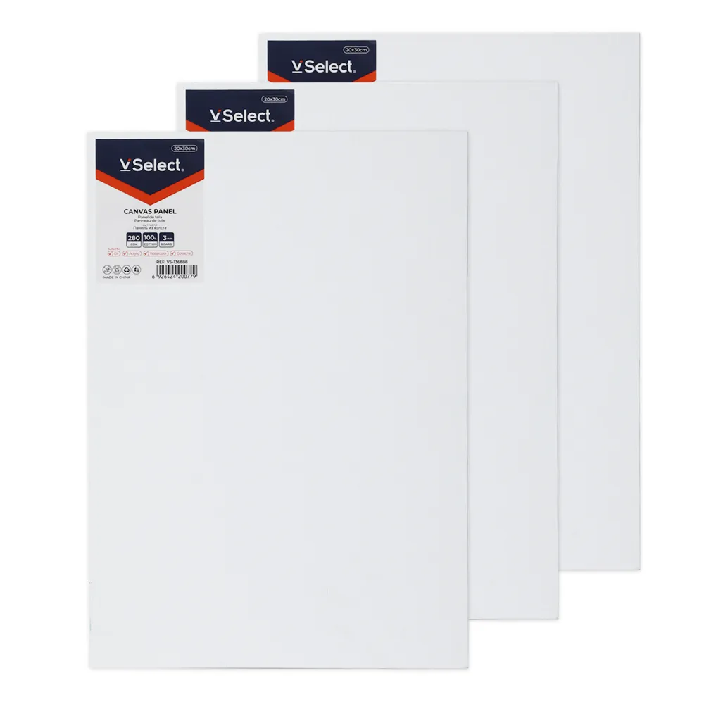 VSelect-20x30cm A4 Canvas Panels for Painting, Cotton Canvas Boards - 3 Pack