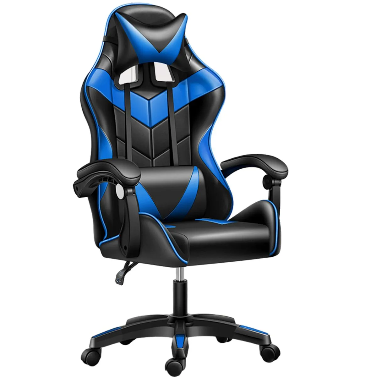 Gaming Chair High Back Computer Office Chair with Headrest Lumbar Pillow - Black and Blue
