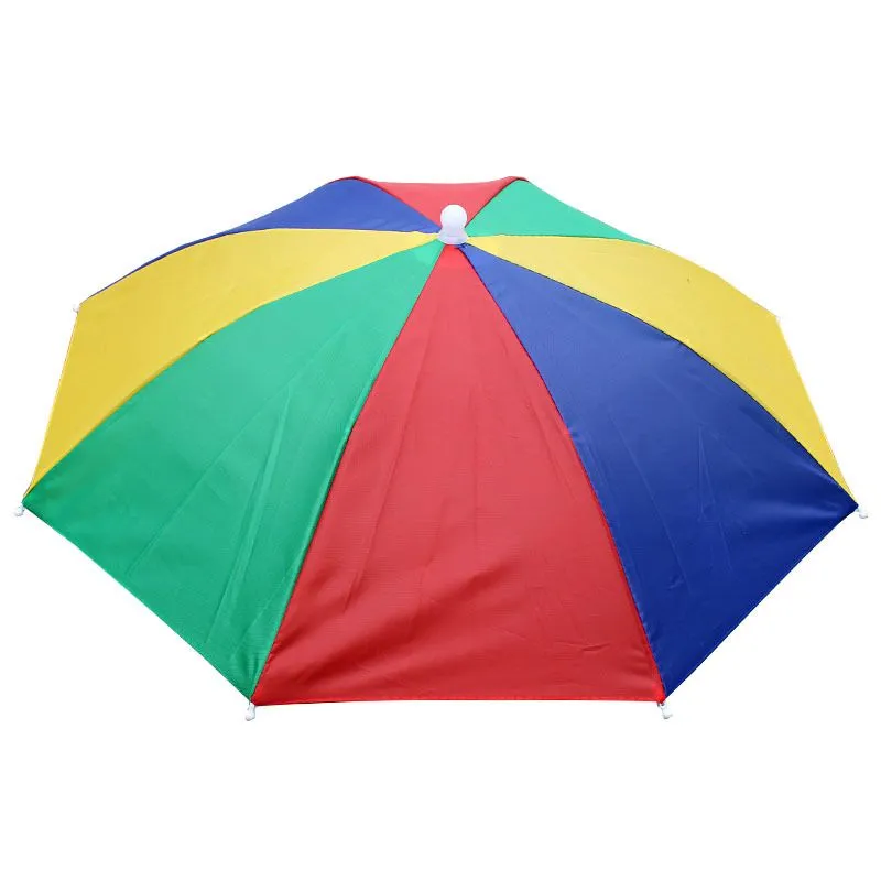 Umbrella Hat for Adult, 27" Diameter Rainbow Sports Head Umbrella Hats