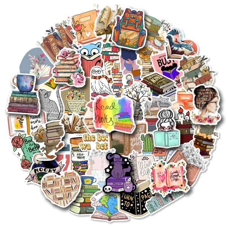 50pcs Stickers Pack Art Craft - Books Stationery
