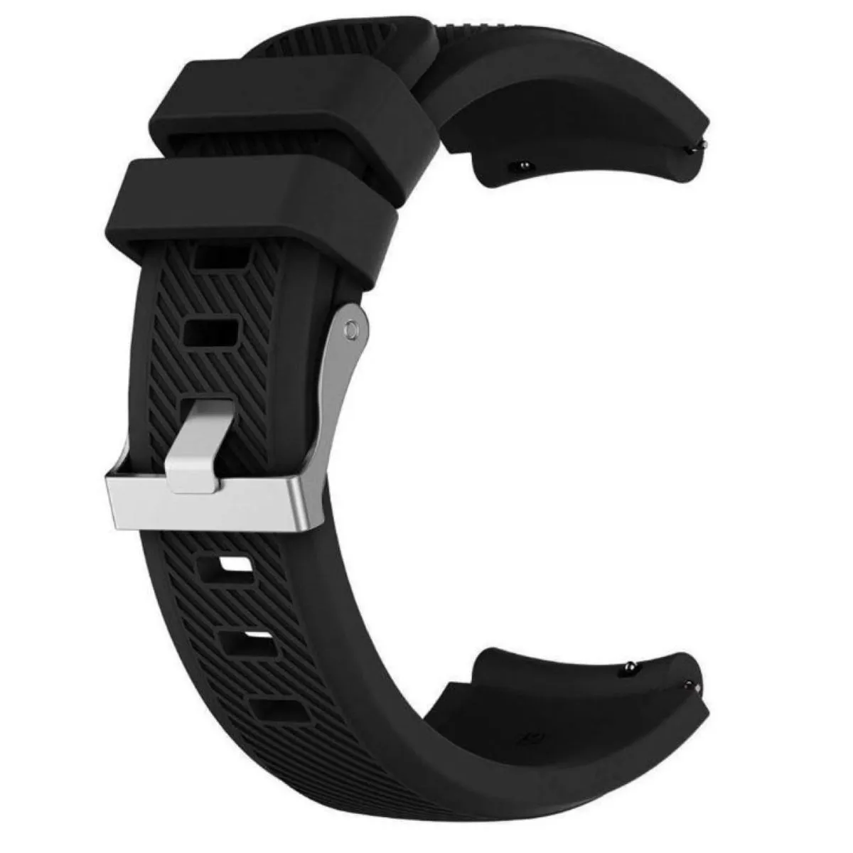 Silicone Watch Strap Compatible with Samsung Gear S3 Frontier/Classic - Black